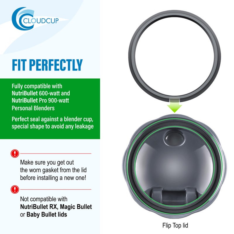 CloudCUP Gasket Replacement Rubber Ring Seal Rings Gaskets Part for Nutribullet Replacement Parts Accessories Blender 900 Series 600W and 900W - Image 4